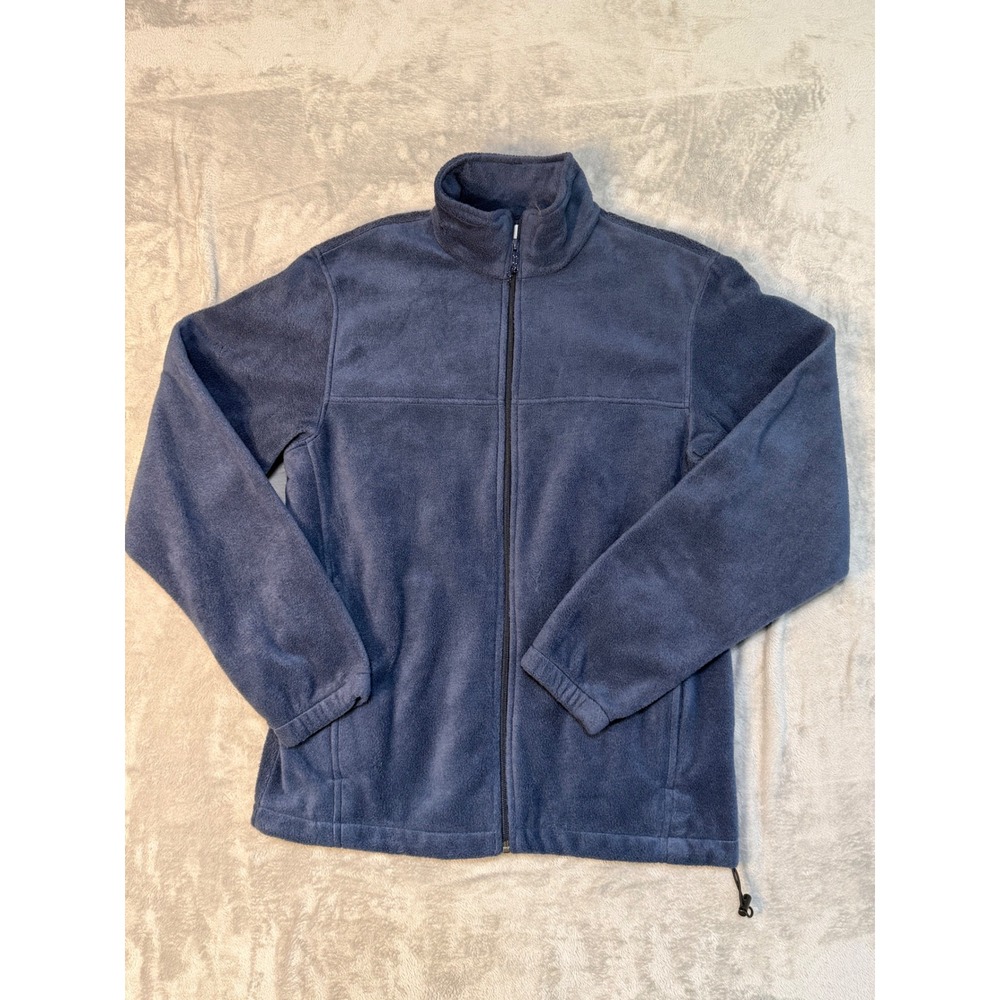 Columbia Sportswear Mens Full Zip Fleece Jacket Blue Grey Mock Neck Size M‎